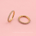 Titanium 16G Gold Hoop Opal Cartilage Daith Rook Helix Tragus Septum Hinged Clicker Eternity Piercing